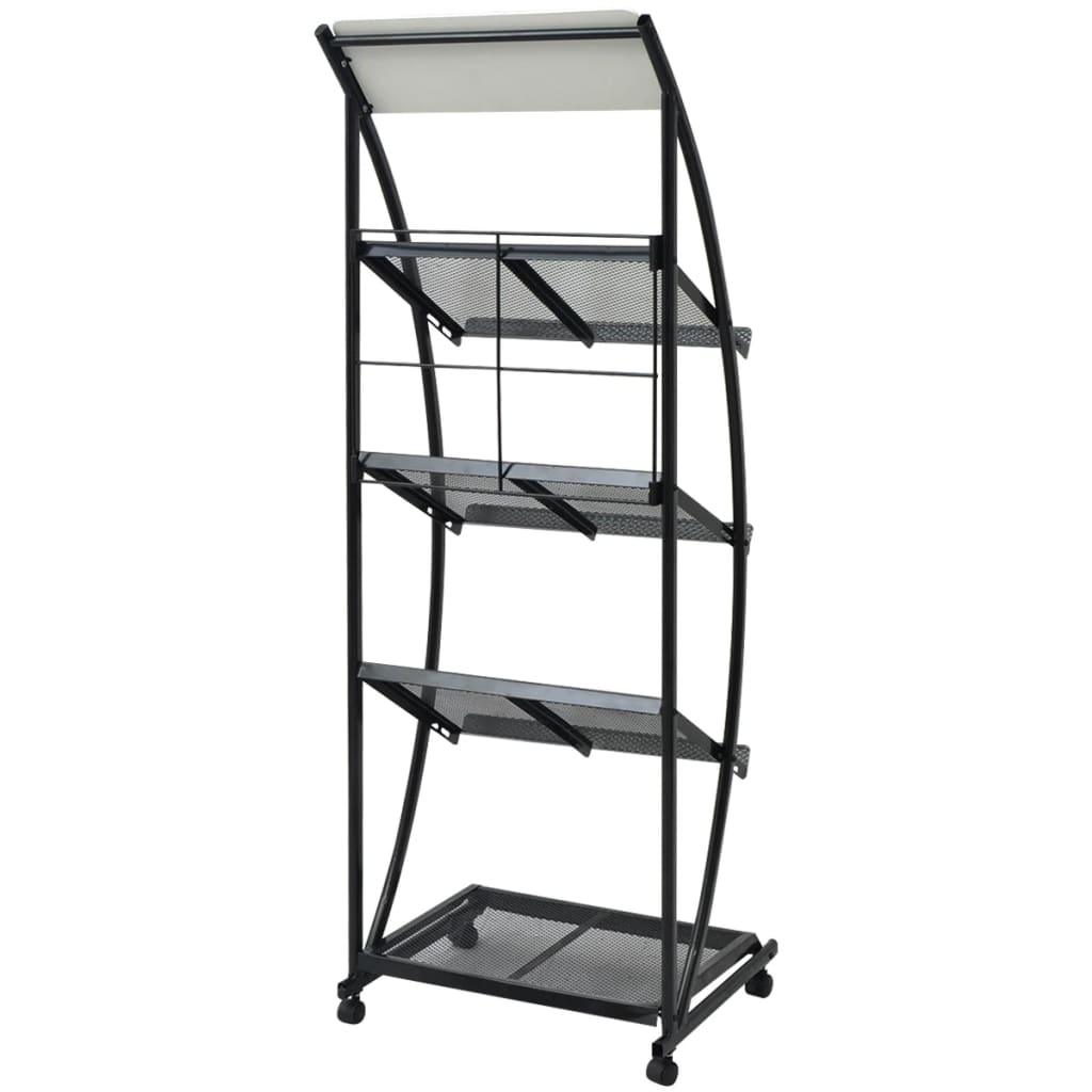 Ραφιέρα Περιοδικών Ασπρόμαυρη Α4 47 x 40 x 134 εκ. - PAKOBAZAAR