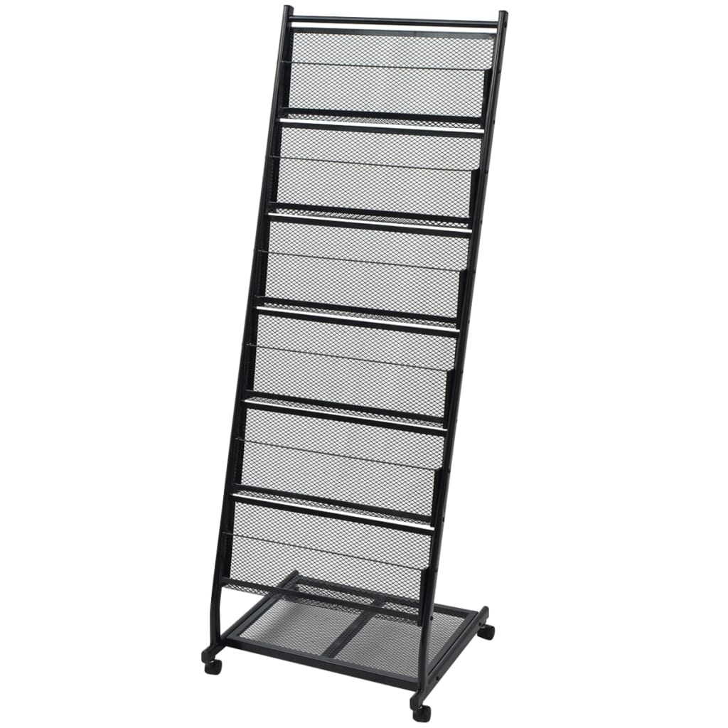 Ραφιέρα Περιοδικών Μαύρη Α4 47,5 x 43 x 133 εκ. - PAKOBAZAAR