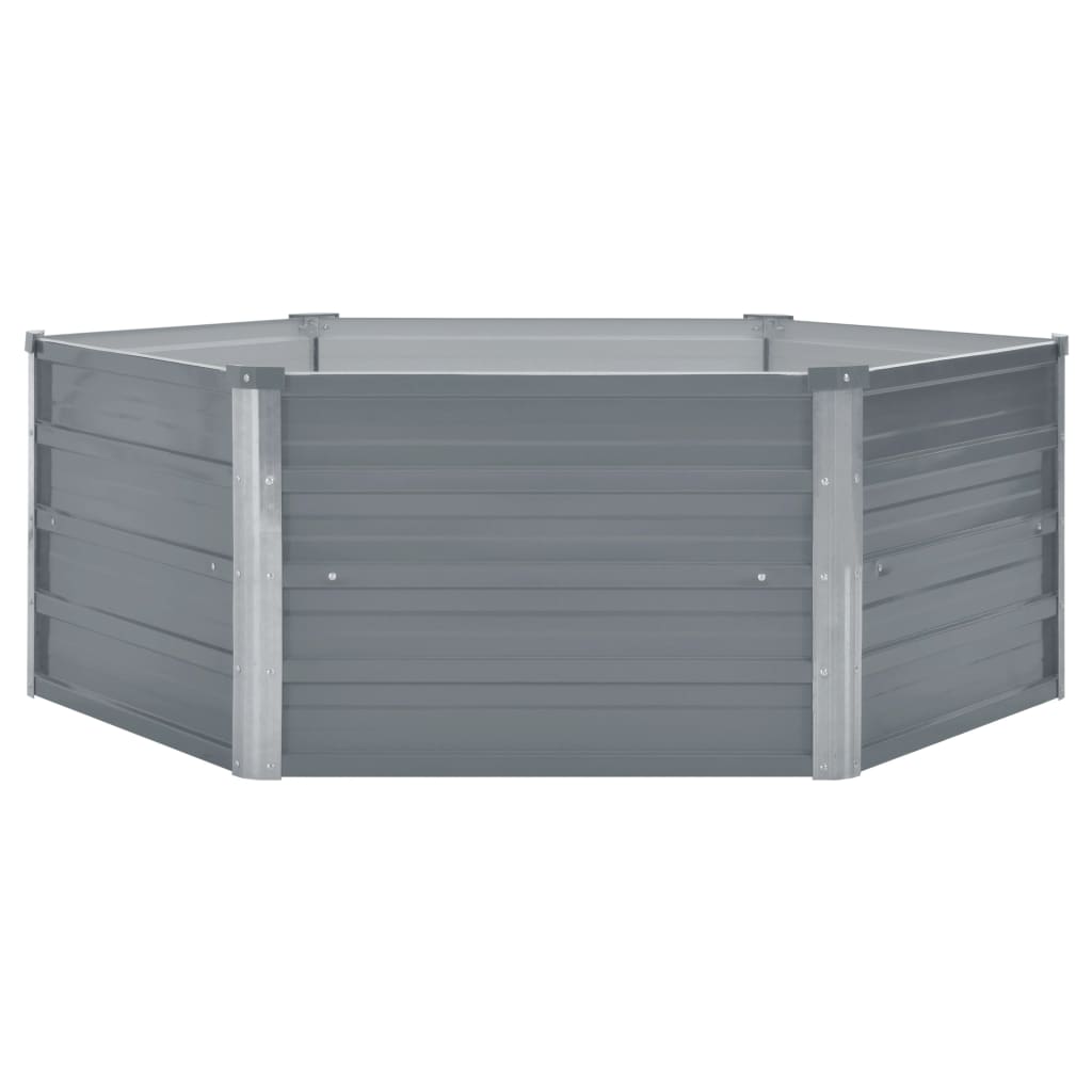 Ζαρντινιέρα Ψηλή Γκρι 129 x 129 x 45 εκ. Γαλβανισμένος Χάλυβας