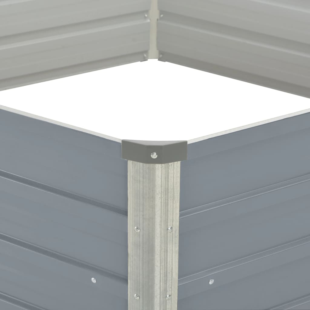 Ζαρντινιέρα Ψηλή Γκρι 129 x 129 x 45 εκ. Γαλβανισμένος Χάλυβας