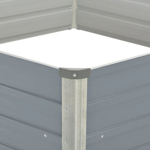 Ζαρντινιέρα Ψηλή Γκρι 129 x 129 x 45 εκ. Γαλβανισμένος Χάλυβας