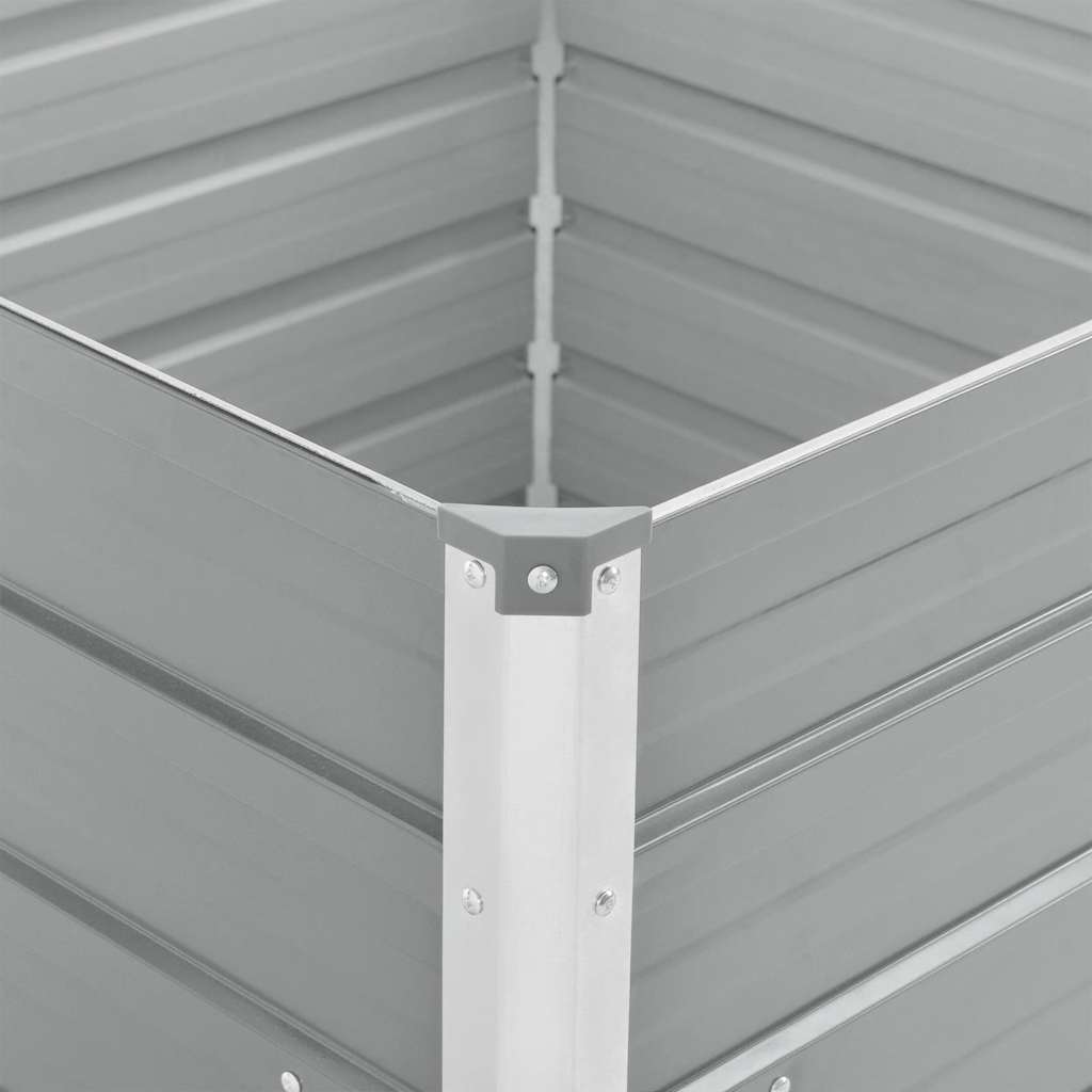 Ζαρντινιέρα Ψηλή Γκρι 100 x 100 x 77εκ. από Γαλβανισμένο Χάλυβα - Pakobazaar