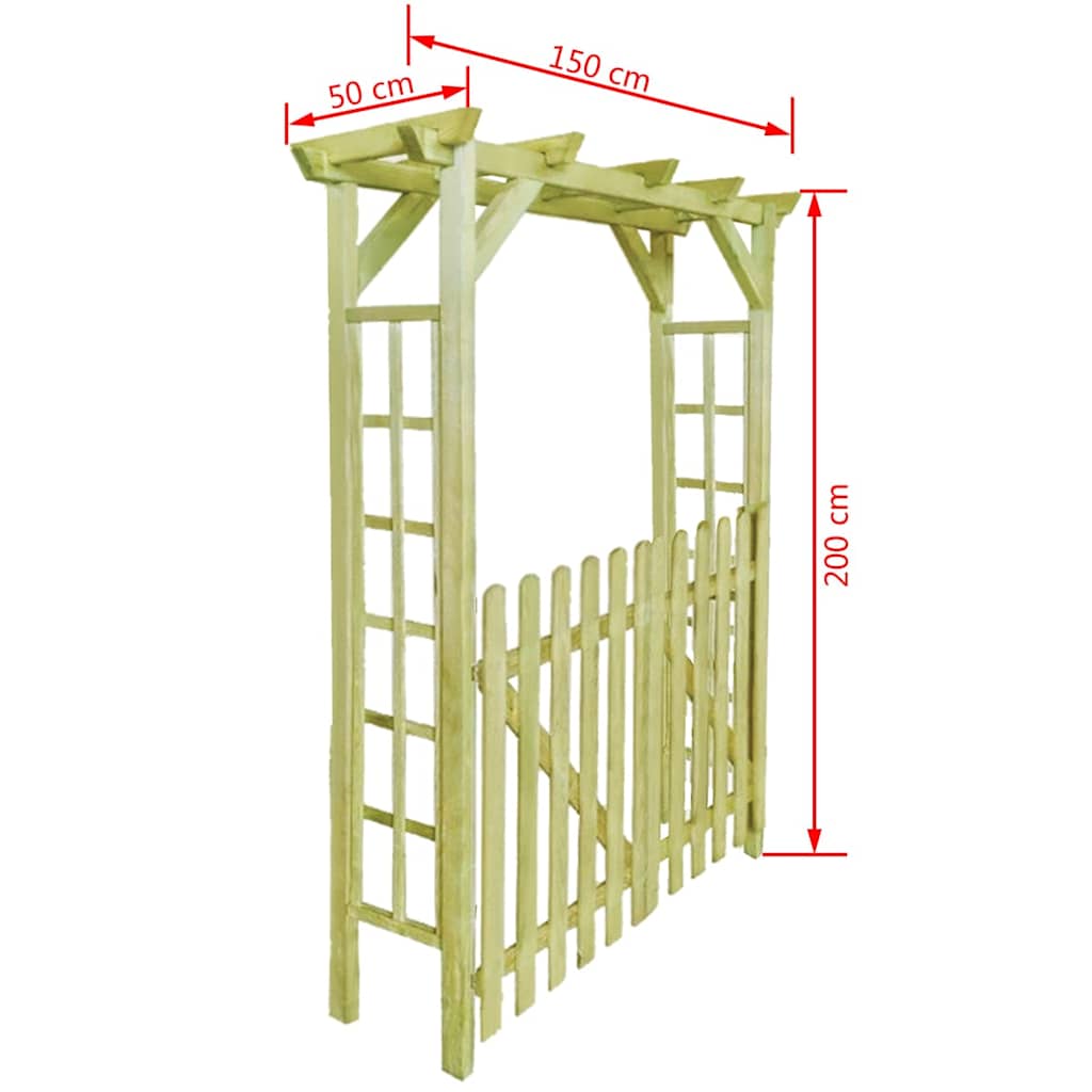 Πέργκολα Είσοδος - Αψίδα 150 x 50 x 200 εκ. Εμποτισμένο Ξύλο