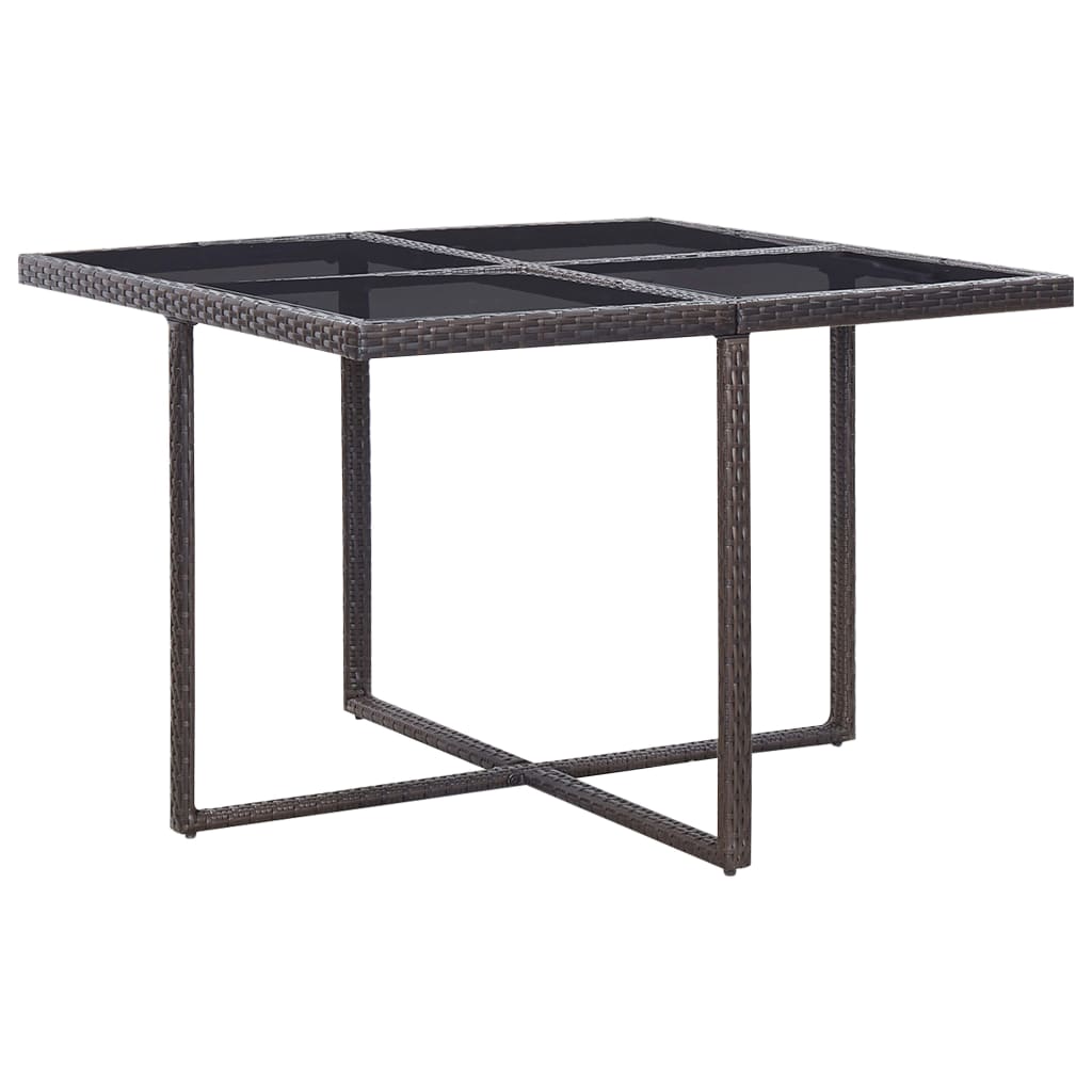 Σετ Τραπεζαρίας Εξ. Χώρου 9 τεμ. Καφέ Συνθ. Ρατάν με Μαξιλάρια