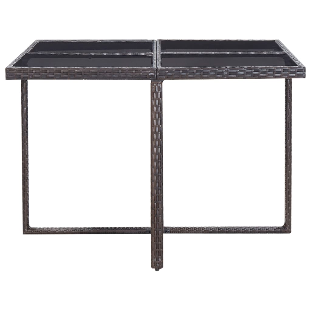 Σετ Τραπεζαρίας Εξ. Χώρου 9 τεμ. Καφέ Συνθ. Ρατάν με Μαξιλάρια