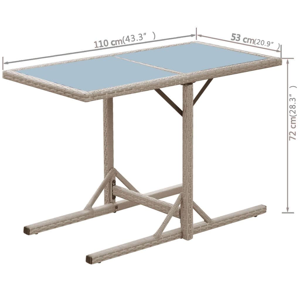 Σετ Επίπλων Bistro 3 τεμ. Μπεζ από Συνθετικό Ρατάν με Μαξιλάρια