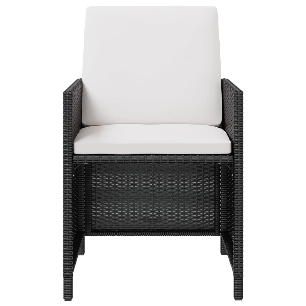 Σετ Τραπεζαρίας Εξ. Χώρου 11 τεμ Μαύρο Συνθ. Ρατάν με Μαξιλάρια