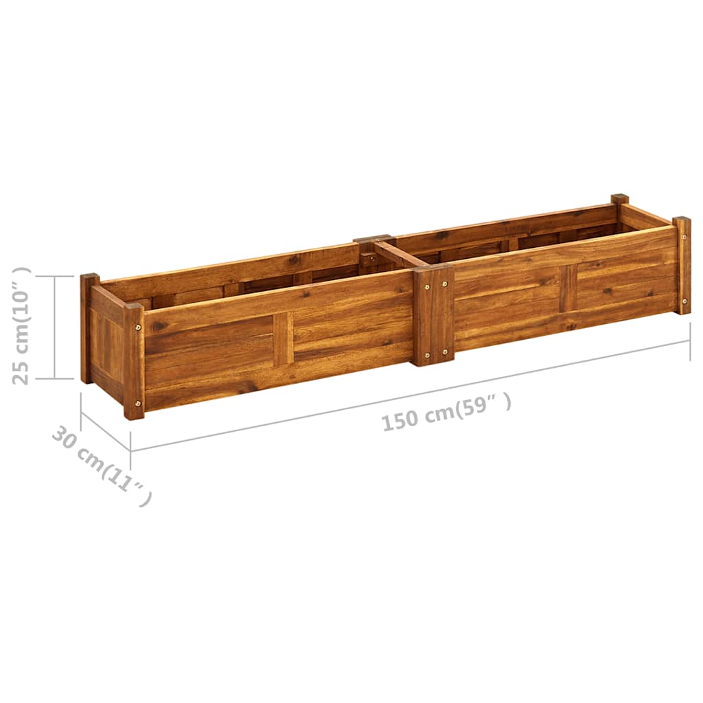 Ζαρντινιέρα Υπερυψωμένη 150 x 30 x 25 εκ. από Ξύλο Ακακίας