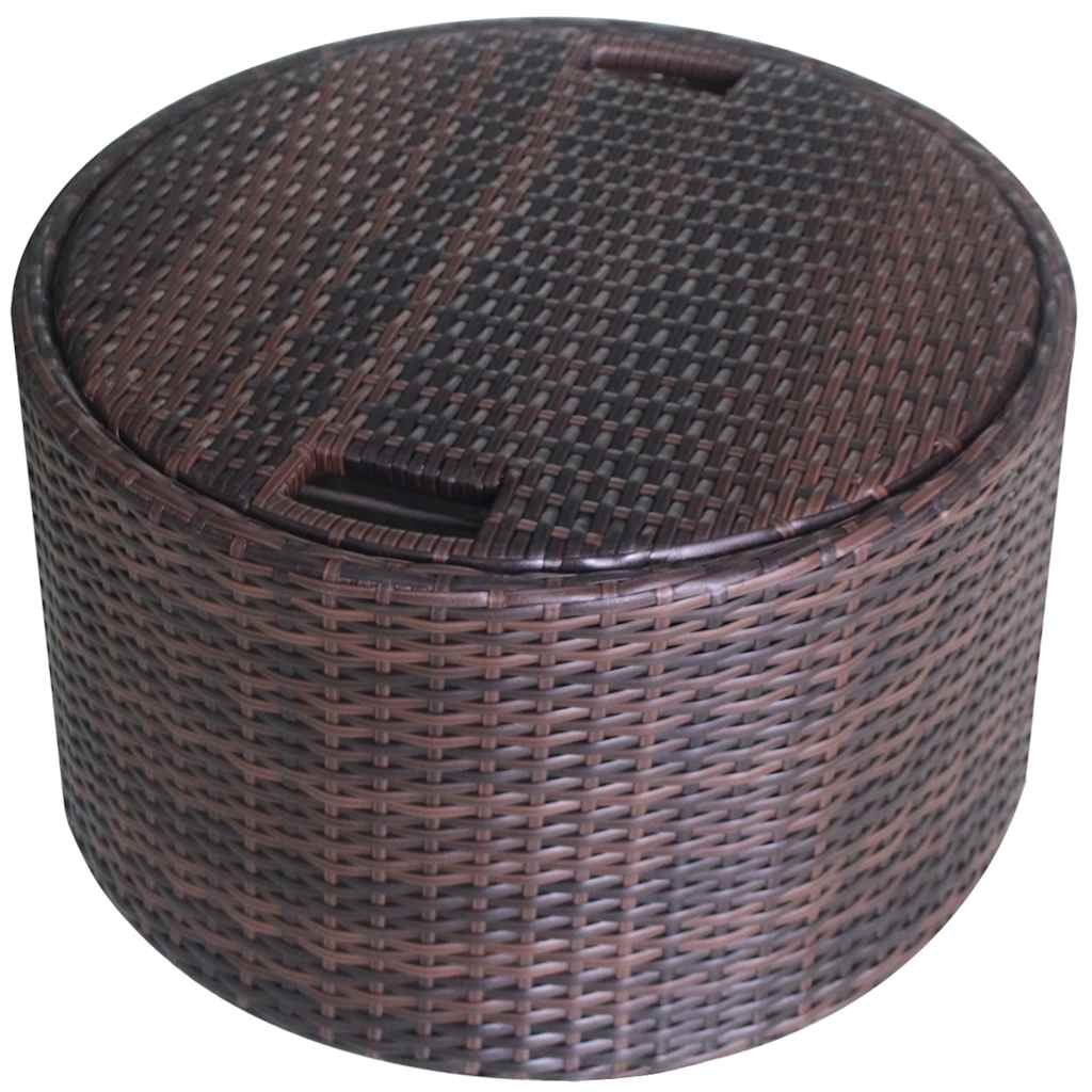 Κρεβάτια Κήπου με μαξιλάρι Καφέ Πολυ ράταν