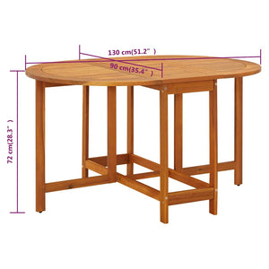 Τραπέζι Κήπου 130 x 90 x 72 εκ. από Μασίφ Ξύλο Ακακίας