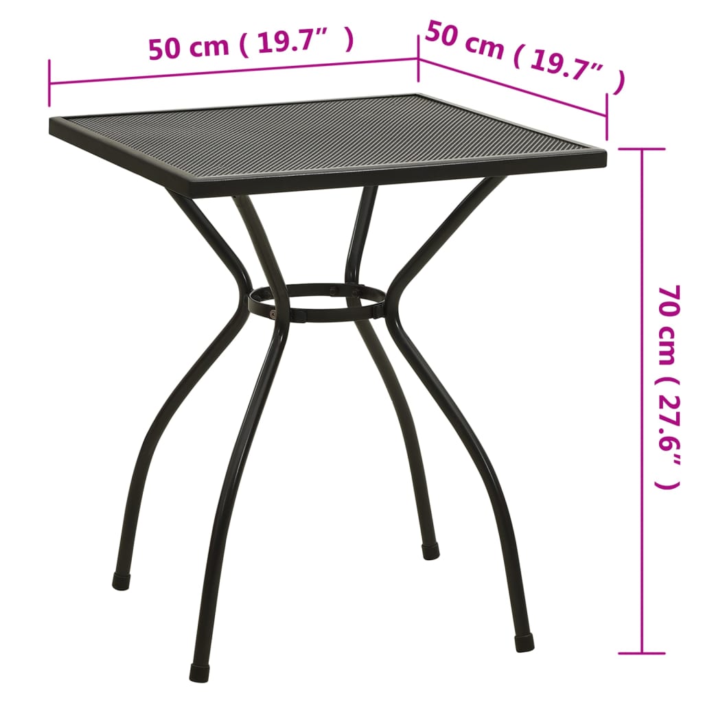 Τραπέζι Bistro 50 x 50 x 70 εκ. Ατσάλινο Πλέγμα - Pakobazaar