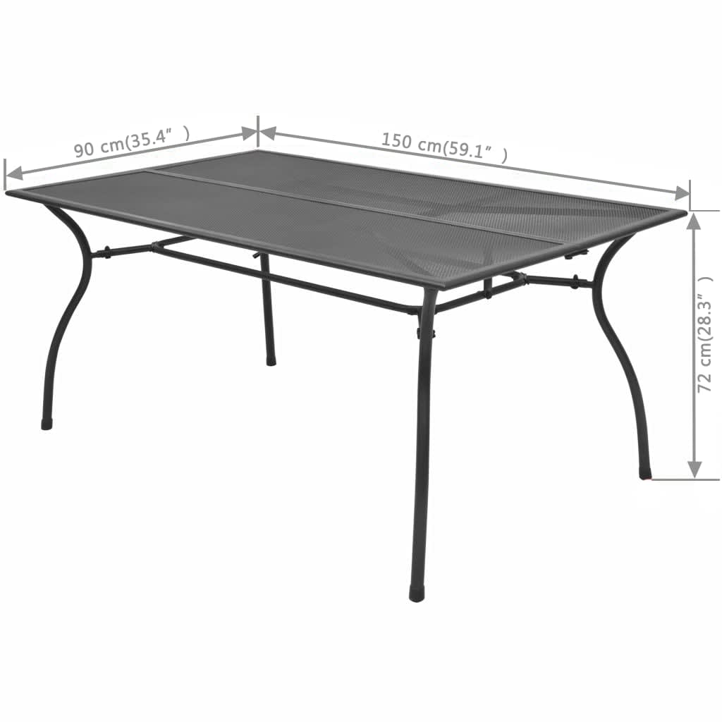 Τραπέζι Κήπου 150 x 90 x 72 εκ. Ατσάλινο Πλέγμα - Pakobazaar