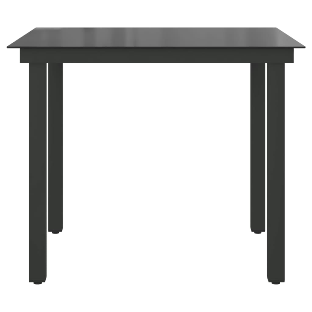 Τραπέζι Κήπου Μαύρο 80 x 80 x 74 εκ. από Αλουμίνιο / Γυαλί