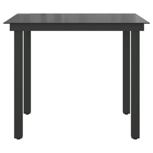 Τραπέζι Κήπου Μαύρο 80 x 80 x 74 εκ. από Αλουμίνιο / Γυαλί