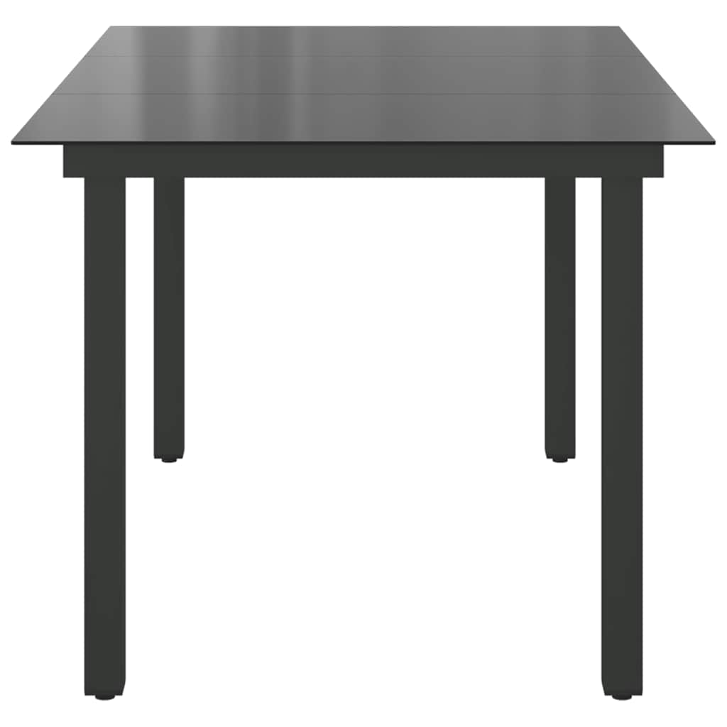 Τραπέζι Κήπου Μαύρο 150 x 90 x 74 εκ. από Αλουμίνιο / Γυαλί