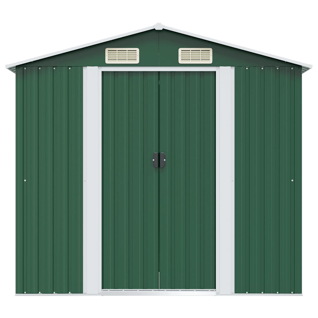 Αποθήκη Κήπου Πράσινη 204 x 132 x 186 εκ. Μεταλλική - Pakobazaar