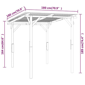Στέγαστρο Κήπου 180x180x189 εκ. Εμποτισμένο Ξύλο Πεύκου