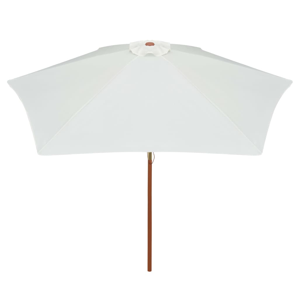Ομπρέλα Λευκή Κρεμ 270 x 270 εκ. με Ξύλινο Ιστό - Pakobazaar