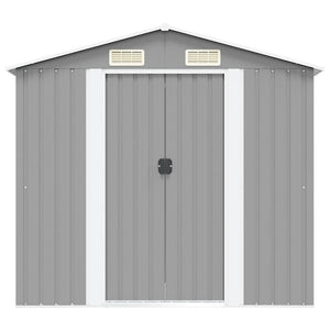 Αποθήκη Κήπου Γκρι 204 x 132 x 186 εκ. Μεταλλική - Pakobazaar