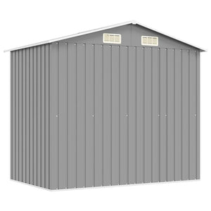Αποθήκη Κήπου Γκρι 204 x 132 x 186 εκ. Μεταλλική - Pakobazaar