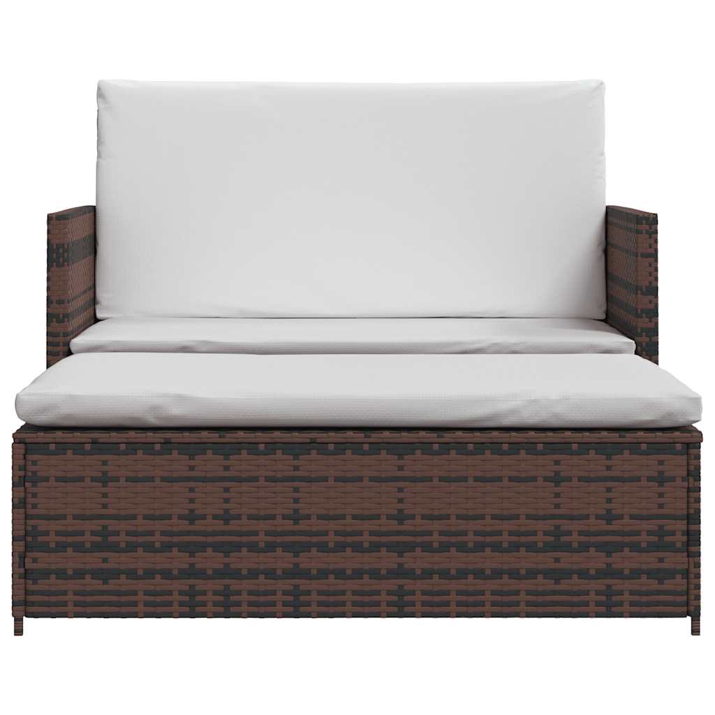 Σετ Καναπέ Κήπου Καφέ από Συνθετικό Ρατάν