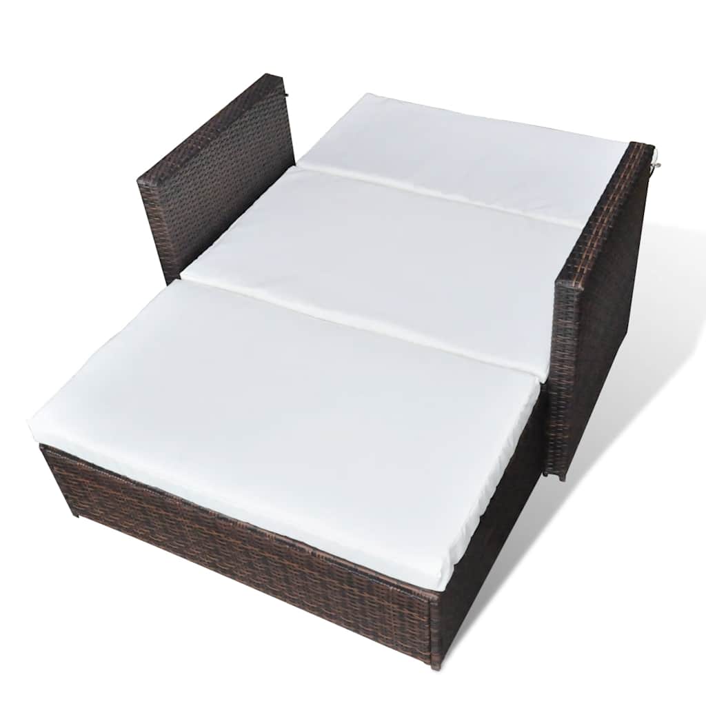 Σετ Καναπέ Κήπου Καφέ από Συνθετικό Ρατάν