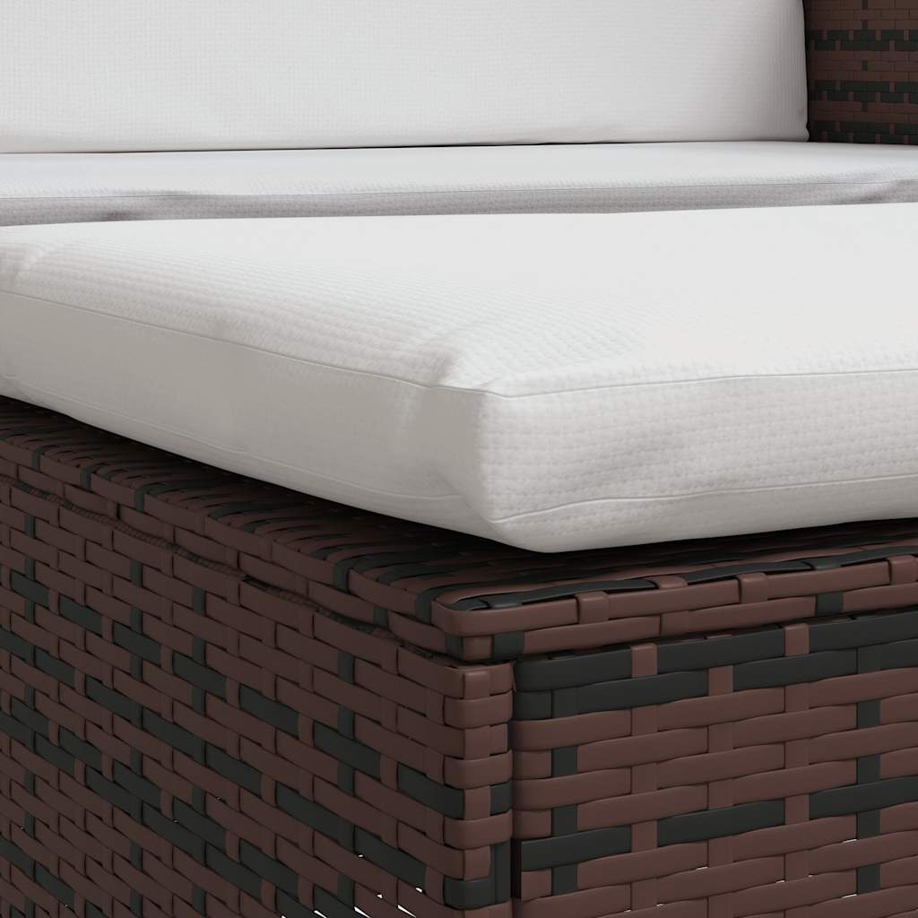 Σετ Καναπέ Κήπου Καφέ από Συνθετικό Ρατάν