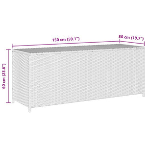 Κουτί Αποθήκευσης Κήπου Μαύρο 150x50x60 εκ. από Συνθετικό Ρατάν - Pakobazaar