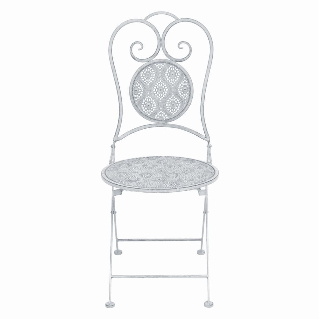 Σετ Επίπλων Bistro 3 Τεμαχίων Γκριζωπό Λευκό Ατσάλινο - Pakobazaar