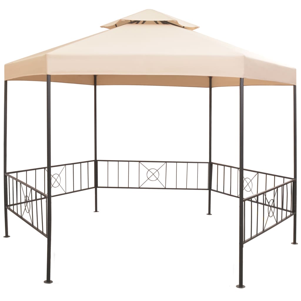 Κιόσκι/Τέντα Κήπου Εξαγωνικό Μπεζ 323 x 265 εκ. - Pakobazaar