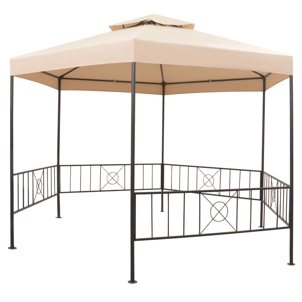 Κιόσκι/Τέντα Κήπου Εξαγωνικό Μπεζ 323 x 265 εκ. - Pakobazaar