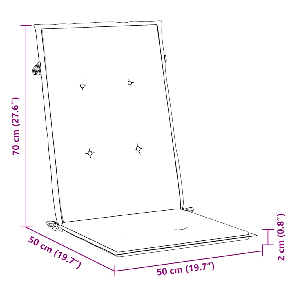 Μαξιλάρια Καρέκλας Κήπου με Πλάτη 2 τεμ. Ανθρακί 120x50x2 εκ. - Pakobazaar