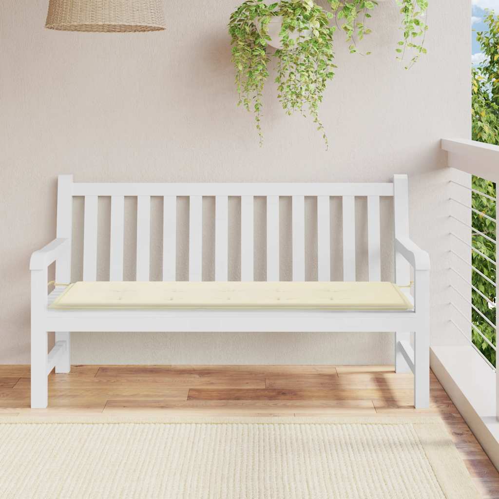 Μαξιλάρι Πάγκου Κήπου Κρεμ 150x50x4 εκ. Ύφασμα Oxford - Pakobazaar