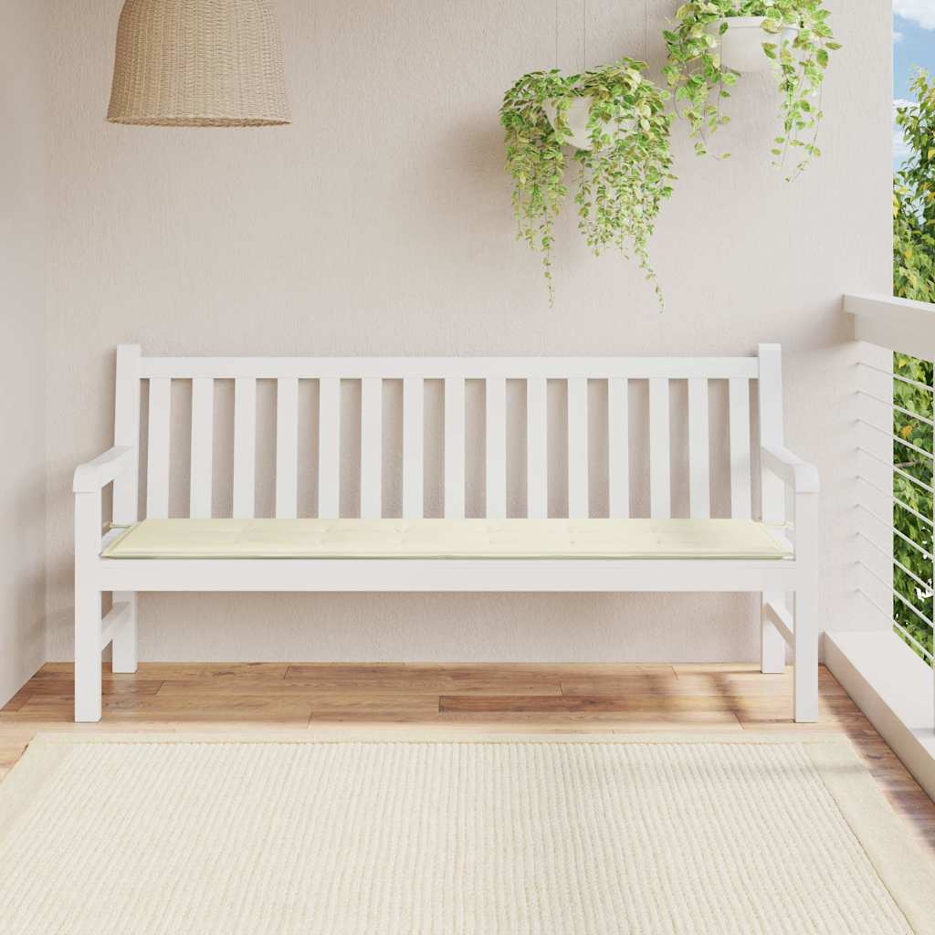 Μαξιλάρι Πάγκου Κήπου Κρεμ 180x50x3 εκ. Ύφασμα Oxford