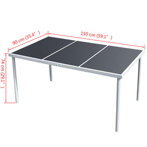 Τραπέζι Κήπου Μαύρο 150 x 90 x 74 εκ. Ατσάλινο