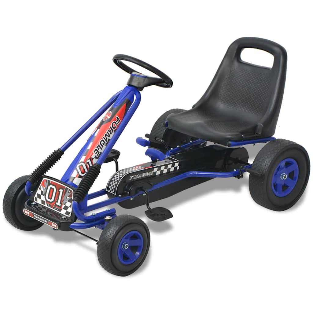Go Kart με Πετάλια με Ρυθμιζόμενο Κάθισμα Μπλε - Pakobazaar