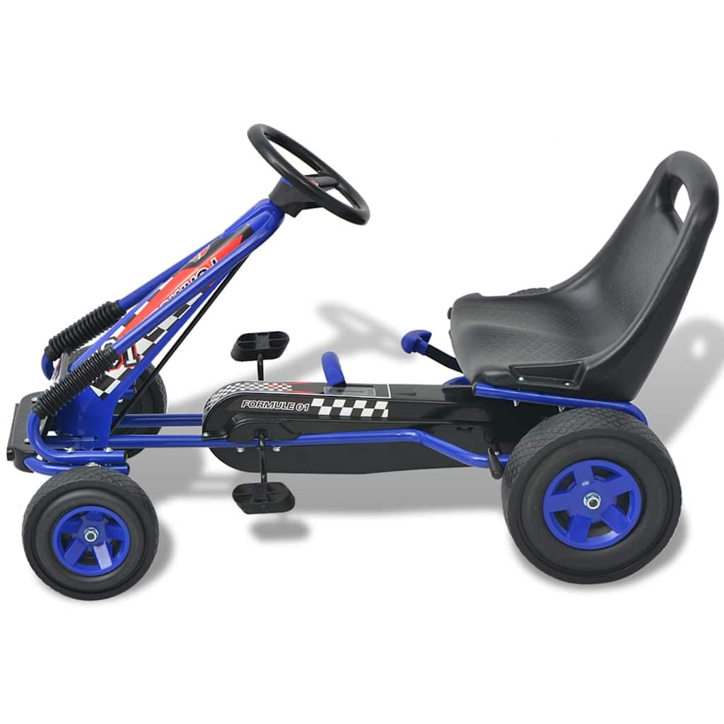 Go Kart με Πετάλια με Ρυθμιζόμενο Κάθισμα Μπλε - Pakobazaar