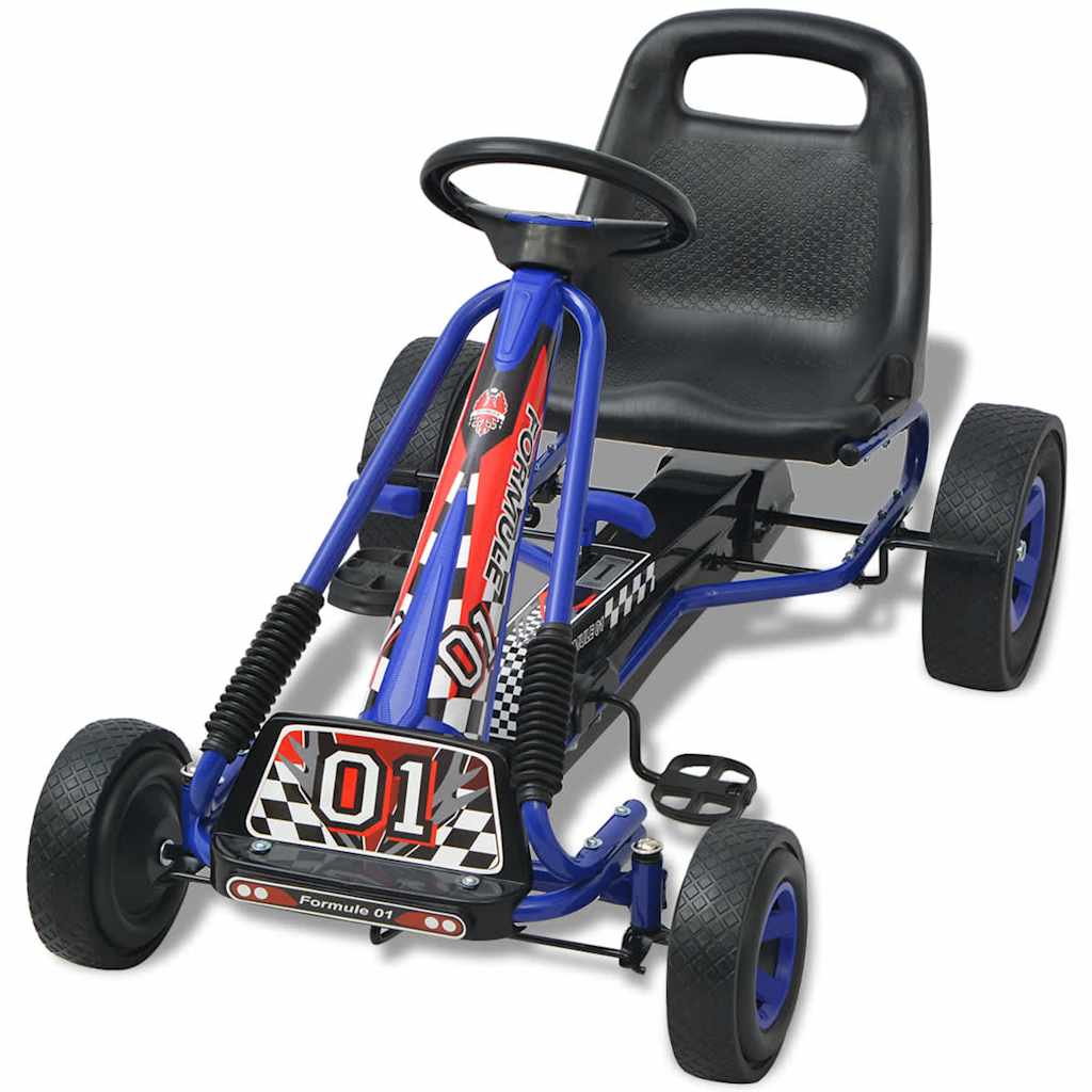 Go Kart με Πετάλια με Ρυθμιζόμενο Κάθισμα Μπλε - Pakobazaar