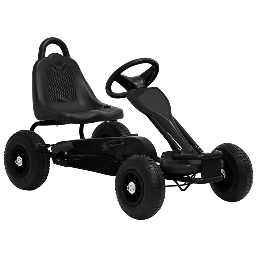 Go Kart με Πετάλια και Λάστιχα Πεπιεσμένου Αέρα Μαύρο - Pakobazaar