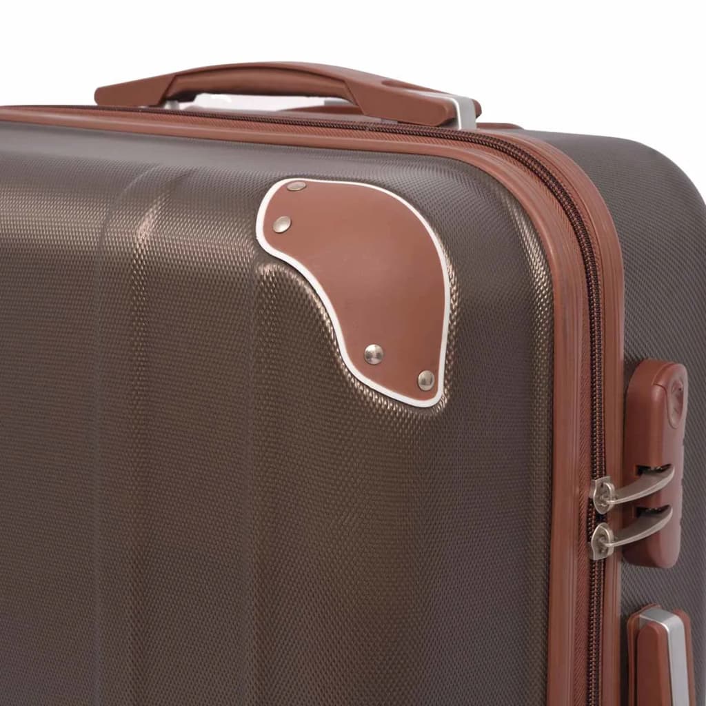 Σετ Βαλιτσών Τρόλεϊ με Σκληρό Περίβλημα 4 τεμ. Καφέ - Pakobazaar