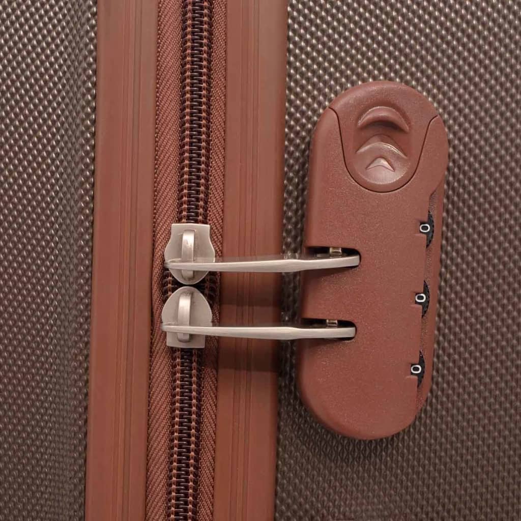 Σετ Βαλιτσών Τρόλεϊ με Σκληρό Περίβλημα 4 τεμ. Καφέ - Pakobazaar