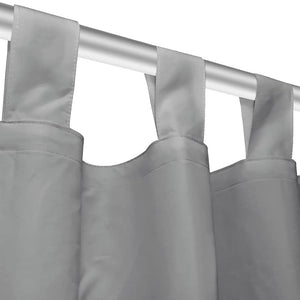 Κουρτίνες με Θηλιές 2 τεμ. Γκρι 140 x 175 εκ. από Microsatin - Pakobazaar