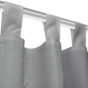 Κουρτίνες με Θηλιές 2 τεμ. Γκρι 140 x 225 εκ. από Microsatin - PAKOBAZAAR