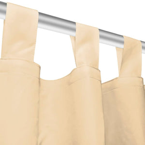 Κουρτίνες με Θηλιές 2 τεμ. Μπεζ 140 x 225 εκ. από Microsatin - PAKOBAZAAR