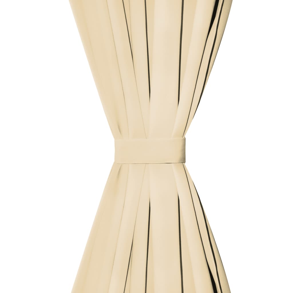 Κουρτίνες με Θηλιές 2 τεμ. Μπεζ 140 x 245 εκ. από Microsatin - PAKOBAZAAR