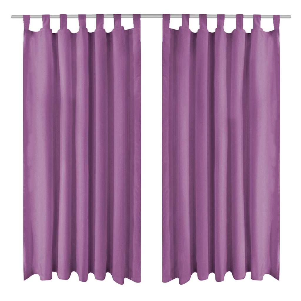 Κουρτίνες με Θηλιές 2 τεμ. Λιλά 140 x 245 εκ από Microsatin