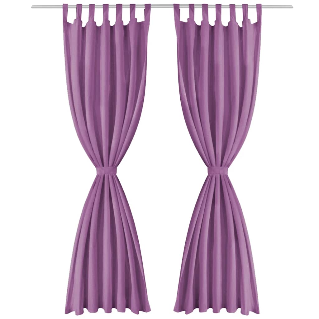 Κουρτίνες με Θηλιές 2 τεμ. Λιλά 140 x 245 εκ από Microsatin