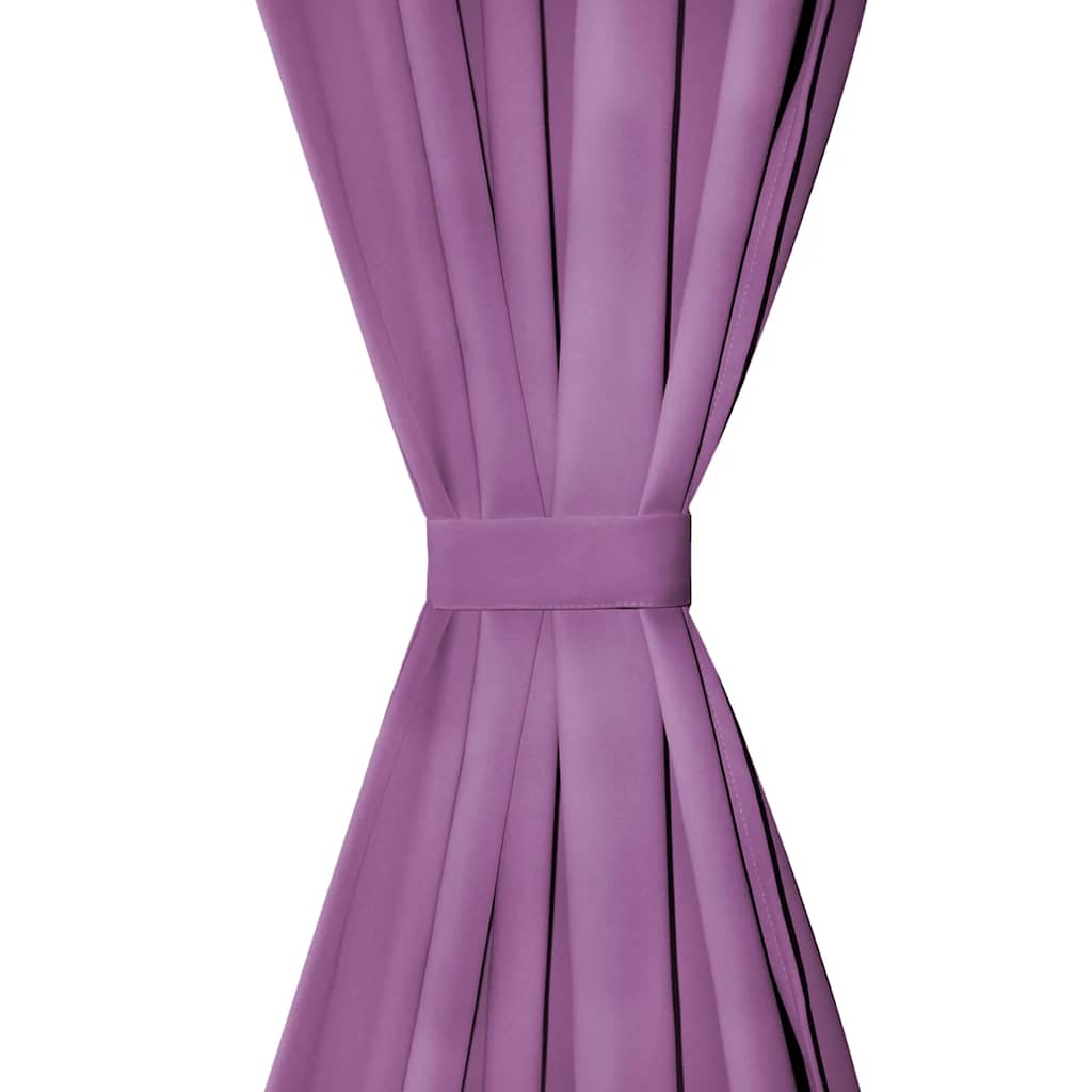 Κουρτίνες με Θηλιές 2 τεμ. Λιλά 140 x 245 εκ από Microsatin
