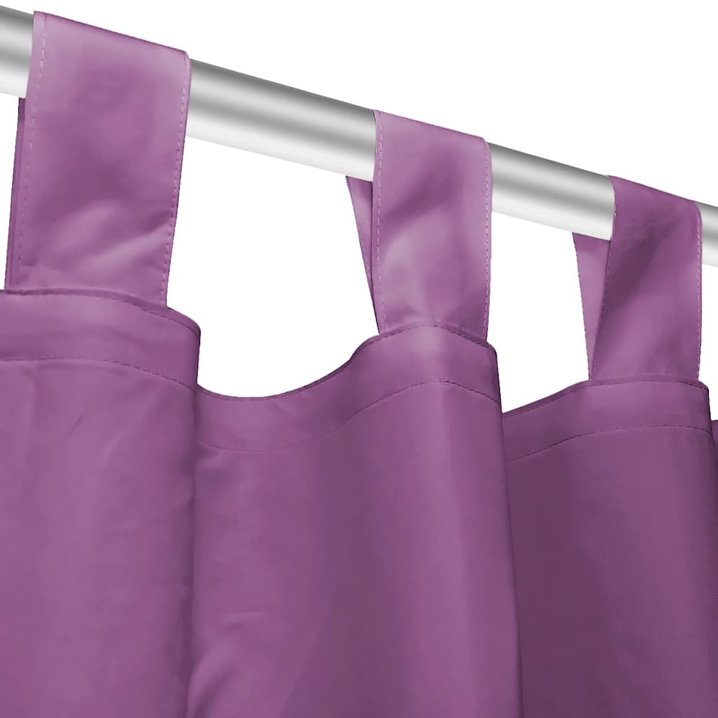 Κουρτίνες με Θηλιές 2 τεμ. Λιλά 140 x 245 εκ από Microsatin