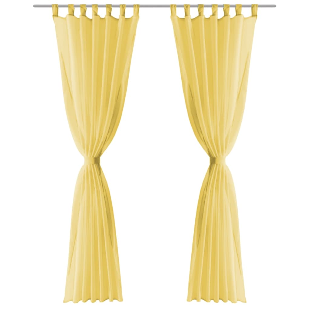 Κουρτίνες Βουάλ 2 τεμ. Κίτρινες 140 x 175 εκ.